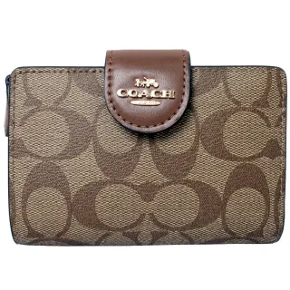 COACH 立體馬車防刮皮革釦式中夾-淺棕 歷史價格詳細信息