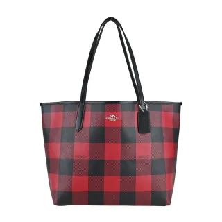 【COACH】格紋、馬車雙面羊毛圍巾(雙面黑灰) 歷史價格詳細信息