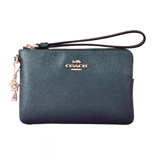 【COACH】COACH  Corner銀字LOGO緹花PVC 7卡釦式零錢中夾(炭黑x黑) 歷史價格詳細信息