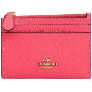 COACH桃紅素面全皮復古硬殼方框T釦翻蓋小款斜背包 歷史價格詳細信息