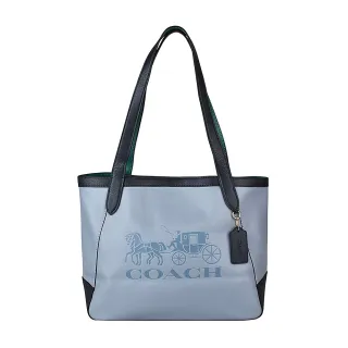COACH 壓印大馬車LOGO藍綠撞色皮革掀蓋馬鞍斜背包 歷史價格詳細信息