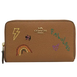 COACH 刺繡馬車格紋流蘇圍巾-米/杏 歷史價格詳細信息