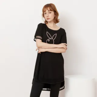 【PLAYBOY】下擺LOGO印立領上衣(黑色) 歷史價格詳細信息