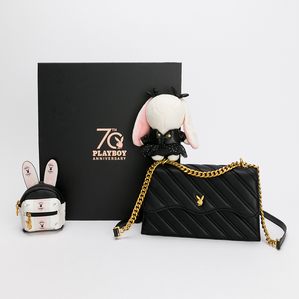【PLAYBOY】迷你小提袋可斜背 Friends系列(黑色) 歷史價格詳細信息