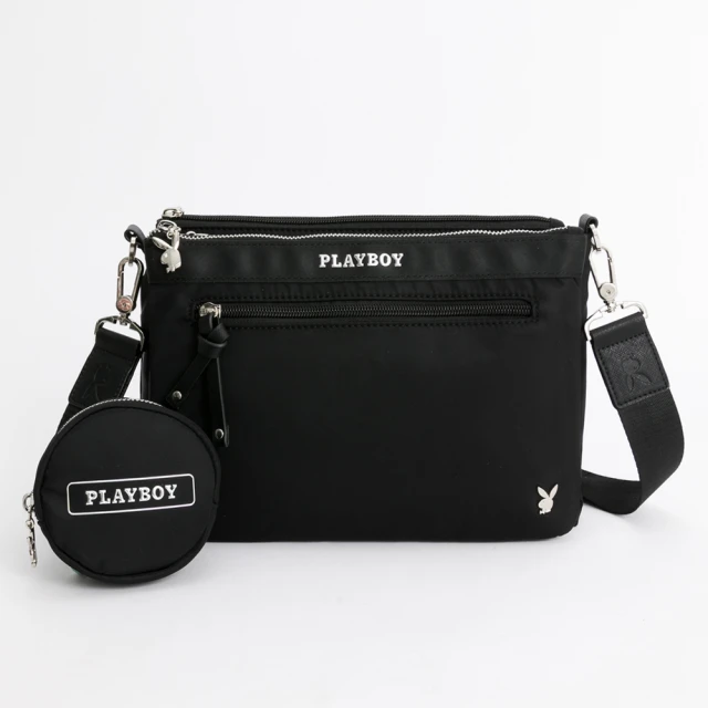 PLAYBOY - 斜背包三層式  Chase系列 - 黑色 歷史價格詳細信息