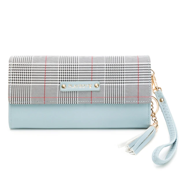 PLAYBOY - 翻蓋長夾附手挽帶 經典格紋系列 - 紅色 歷史價格詳細信息