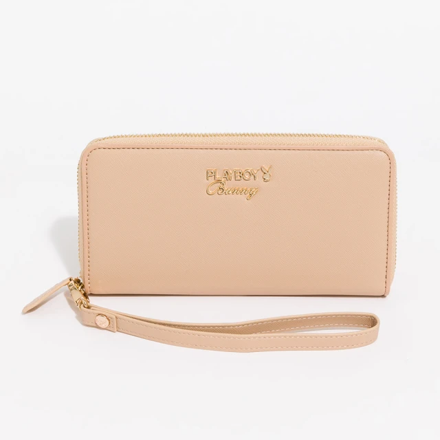 PLAYBOY - 拉鍊長夾附手挽帶 Oat milk 燕麥奶兔兔系列 - 卡其色 歷史價格詳細信息