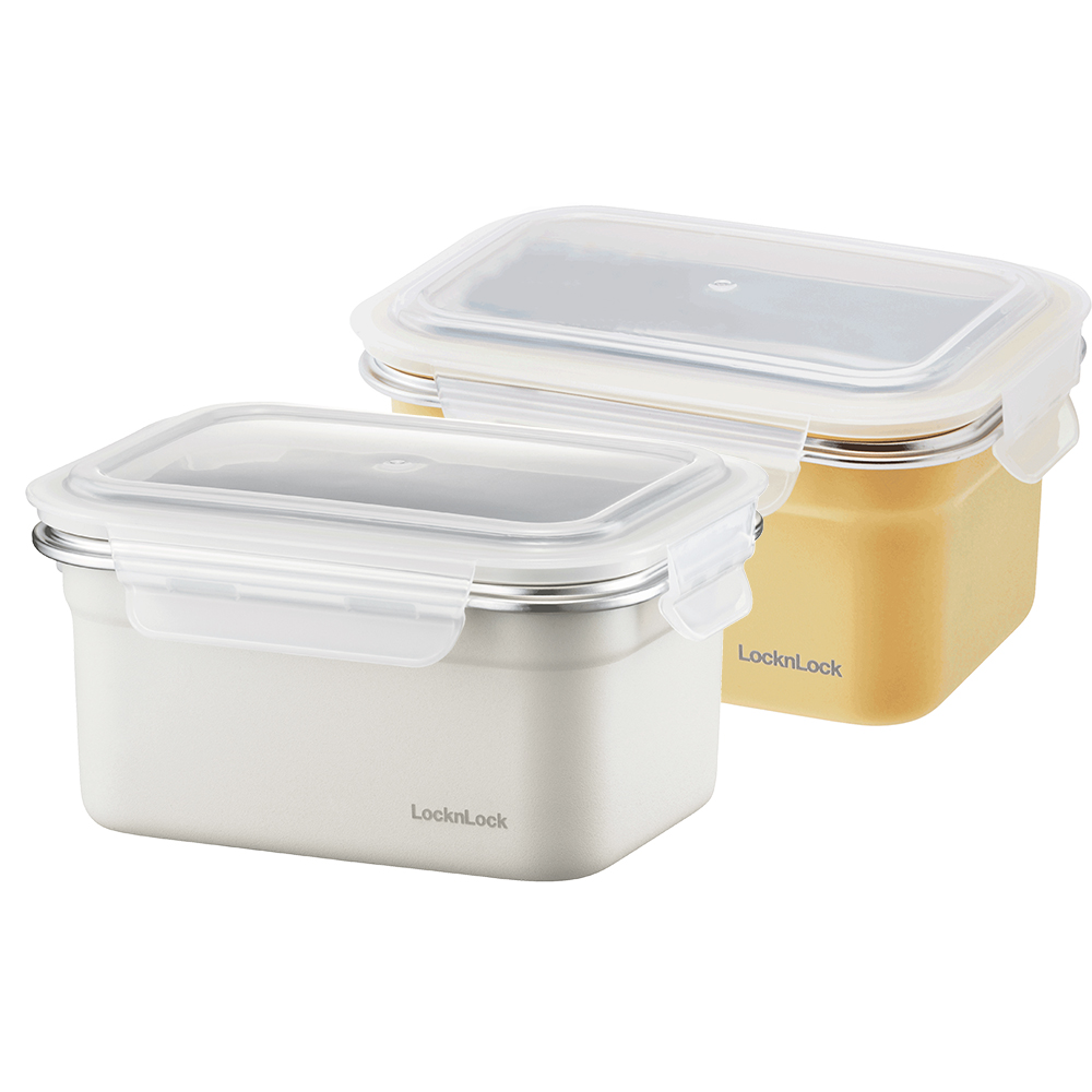 【LocknLock 樂扣樂扣】可微波輕漾粉彩不鏽鋼保鮮盒1000ml(二色任選) 歷史價格詳細信息