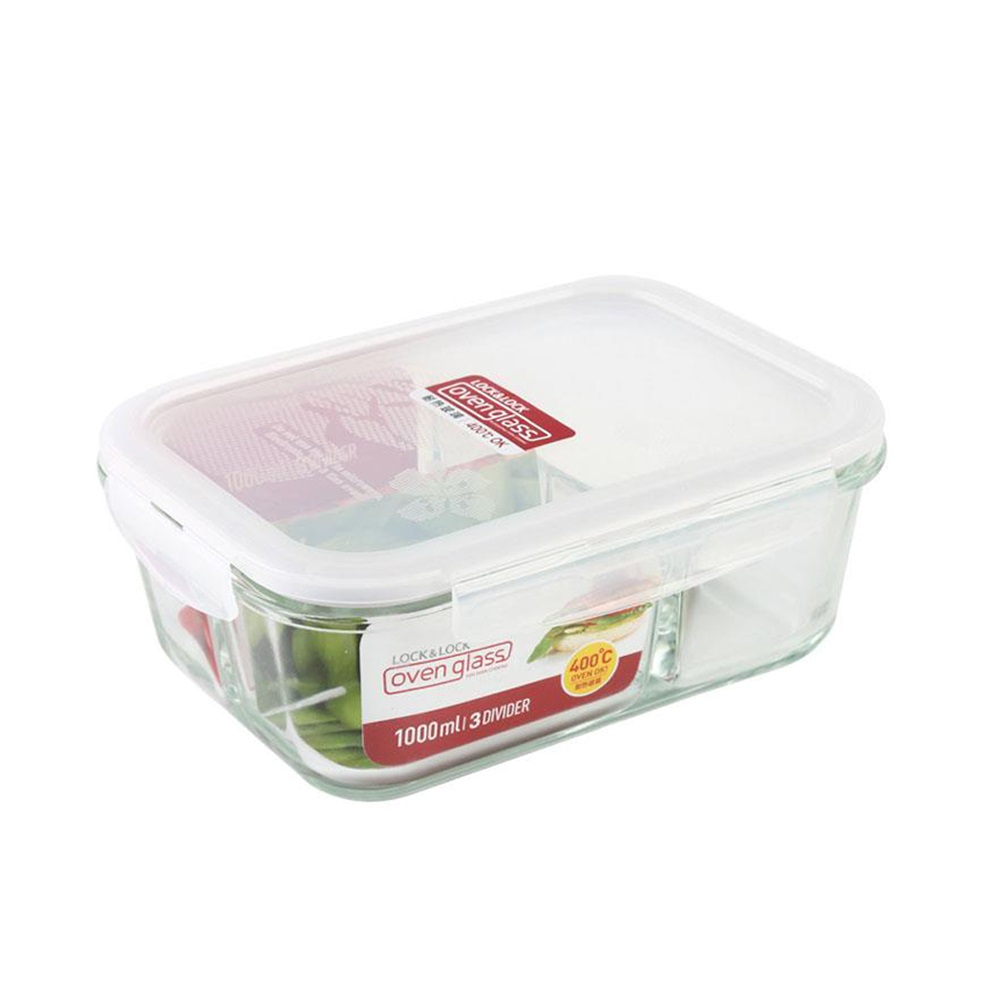 【樂扣樂扣】3分隔耐熱玻璃保鮮盒長方形1L(LLG447CT) 歷史價格詳細信息