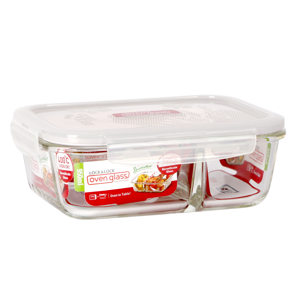 【樂扣樂扣】耐熱分隔玻璃保鮮盒1+1絕配組(950ml) 歷史價格詳細信息