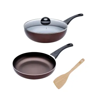 【CookPower 鍋寶】TITANIUM鈦晶不沾鍋雙鍋四件組30cm-IH/電磁爐適用(30炒含蓋+30煎+鏟) 歷史價格詳細信息