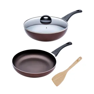 【CookPower 鍋寶】鈦頂極不沾鍋平底鍋三件組28CM-IH/電磁爐適用(28煎+蓋+鏟) 歷史價格詳細信息