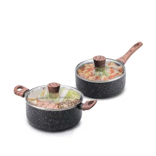 【CookPower 鍋寶】原礦大理石不沾鍋平煎湯鍋組 IH/電磁爐適用(30煎+24湯含蓋+鏟) 歷史價格詳細信息