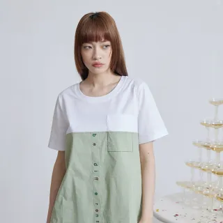 【gozo】異材質斜下擺上衣(白色_L)｜女裝 顯瘦 休閒 歷史價格詳細信息