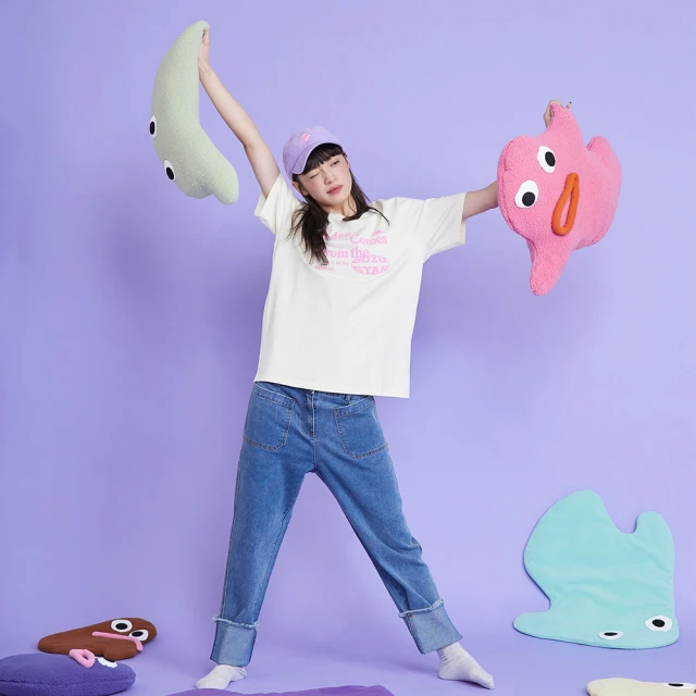 【gozo】Ada so happy微笑刺繡大學T(灰色/紫色/淺紫_F) | 女裝 圓領 休閒 歷史價格詳細信息