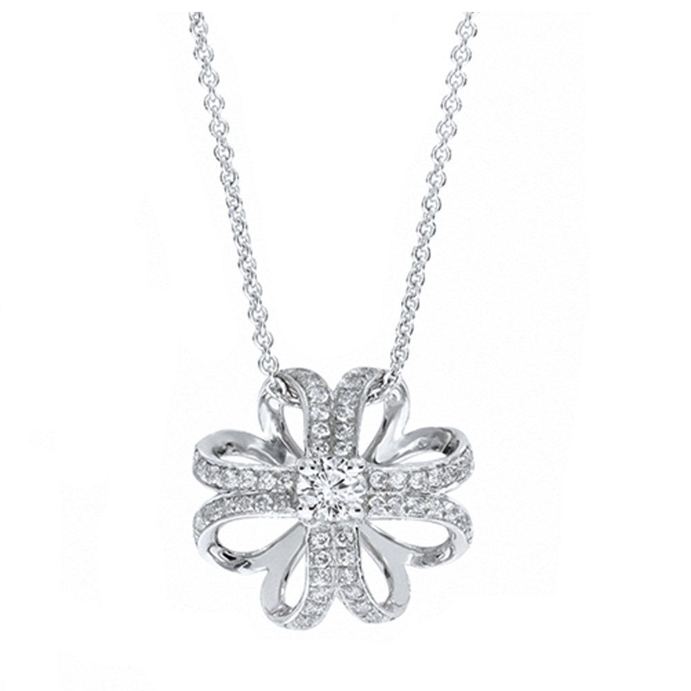 鑽石項鍊 10K白金 配鑽7顆共0.10克拉『小花朵(一)』京華鑽石 歷史價格詳細信息