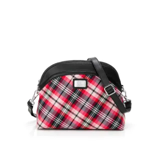 【金安德森】 CATHY 經典格紋提花 拉鍊貝殼包-粉紅色 歷史價格詳細信息