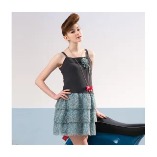 Gennies奇妮 小花滿點飄逸雪紡春夏無袖洋裝(G1514) 歷史價格詳細信息