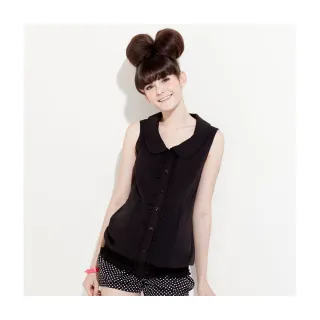 Gennies奇妮 輕量寬版雪紡氣質褶飾背心上衣-粉橘/灰/黑(G3321) 歷史價格詳細信息