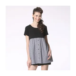 Gennies奇妮 格紋拼接層次秋冬上衣-紫/灰(G3251) 歷史價格詳細信息