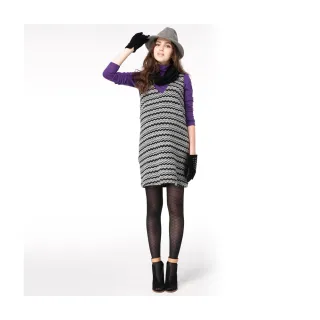 Gennies奇妮 波紋圖騰V領無袖洋裝(黑灰C2604) 歷史價格詳細信息