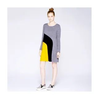 Gennies奇妮 拼接造型休閒洋裝-灰黑黃(T1C01) 歷史價格詳細信息