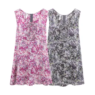 【Gennies 奇妮】復古開襟荷葉邊造型上衣(灰條/粉條/淺紫/紫G3951) 歷史價格詳細信息