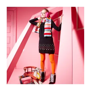 Gennies奇妮 低調氣息舒適彈性繞頸針織秋冬洋裝-黑/紅(GSY01) 歷史價格詳細信息