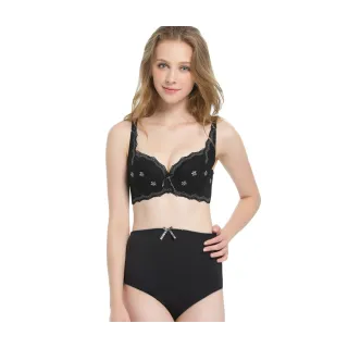 Gennies奇妮 戀戀蕾絲內衣褲成套組/搭配高腰內褲-黑(GA24+GB23) 歷史價格詳細信息