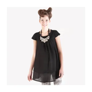 Gennies奇妮 簡約百搭小圓孕婦長裙(黑T7N01) 歷史價格詳細信息