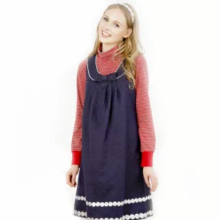 Gennies奇妮 橫條紋高腰綁帶哺乳洋裝(丈青T1H11) 歷史價格詳細信息