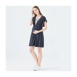 Gennies奇妮 青春洋溢秋冬哺乳長版上衣-藍/紫(GN035) 歷史價格詳細信息