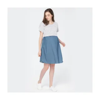 【Gennies 奇妮】拼接假二件長版哺乳上衣-藍/紫(哺乳衣 長袖哺乳衣 雙口袋 下拉哺乳) 歷史價格詳細信息
