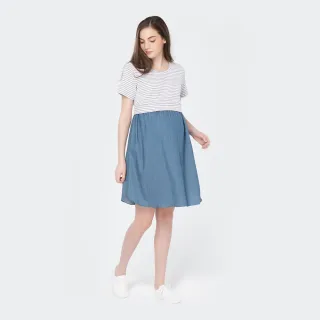 【Gennies 奇妮】拼接假二件長版哺乳上衣-藍/紫(哺乳衣 長袖哺乳衣 雙口袋 下拉哺乳) 歷史價格詳細信息