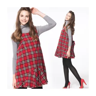 Gennies奇妮 格紋拼接層次秋冬上衣-紫/灰(G3251) 歷史價格詳細信息