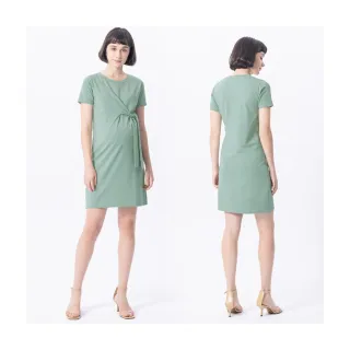 Gennies奇妮 絲光純色扭結孕婦洋裝(藍T1L07) 歷史價格詳細信息