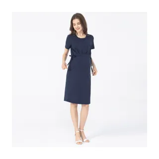 Gennies奇妮 側邊綁帶純色哺乳洋裝(藕T1N05) 歷史價格詳細信息