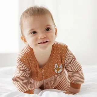 條紋連身衣+兔耳朵帽子 寬鬆薄長袖包屁衣 爬服 連身衣 寶寶 嬰兒 童裝 女童【p0061216533009】 歷史價格詳細信息