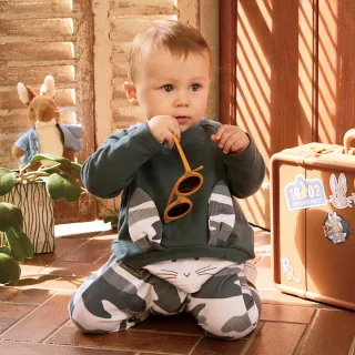 【奇哥】比得兔 森林小兔單印側開衫/居家服-氧樂多牛奶纖維布(6-10歲) 歷史價格詳細信息