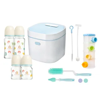 【奇哥】CHIC BASICS玻璃奶瓶5入組-耐玻寬口 240ml *3+寬口奶瓶120ml*2(加贈鳳梨酵素奶瓶蔬果慕斯500ML) 歷史價格詳細信息