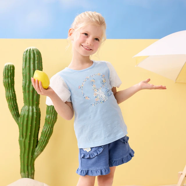【奇哥】比得兔 女童裝 渡假比得花朵邊短褲-吸濕排汗(6-8歲) 歷史價格詳細信息