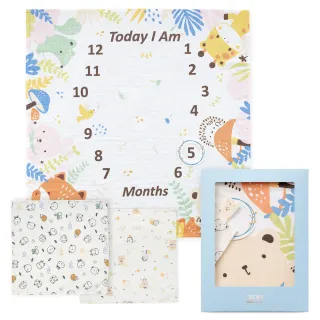 奇哥 寶寶成長紀錄紗布巾禮盒(2款可選)彌月禮|包巾|方巾 附提袋【麗兒采家】 歷史價格詳細信息