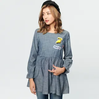 【BOBSON】女款貼布繡漸層印色上衣(灰35126-82) 歷史價格詳細信息