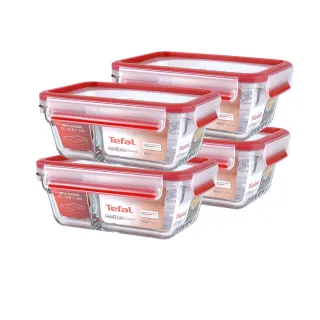 【Tefal 特福】新一代無縫膠圈耐熱玻璃保鮮盒5件組(600ML*2+450ML+700ML+850ML) 歷史價格詳細信息