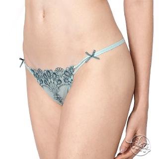 Lady 織夢天堂系列 低腰 刺繡 蕾絲 丁字褲 (湖水綠) 歷史價格詳細信息
