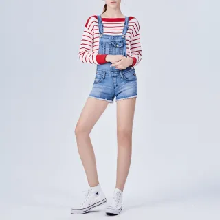 BRAPPERS 女款 Boy friend系列-藍牛角刺繡吊帶短褲-藍 歷史價格詳細信息