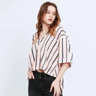 BRAPPERS 女款 V領開襟造型五分袖襯衫-粉 歷史價格詳細信息