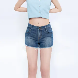 BRAPPERS 女款 Boy friend系列-側邊裝飾拉鍊造型牛仔刷破短褲-深藍 歷史價格詳細信息