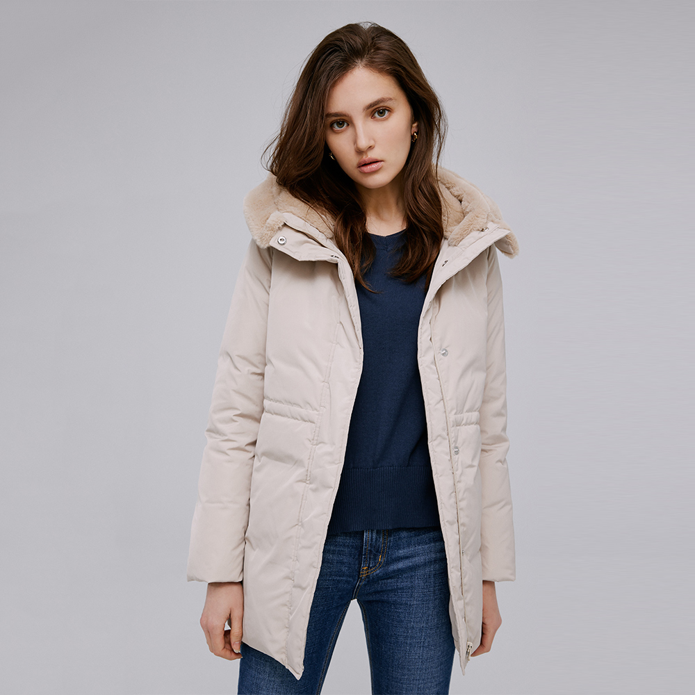 BRAPPERS 毛領連帽長版羽絨外套-男女適穿-黑 歷史價格詳細信息