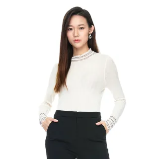 【KeyWear 奇威名品】透膚條紋設計針織上衣 歷史價格詳細信息